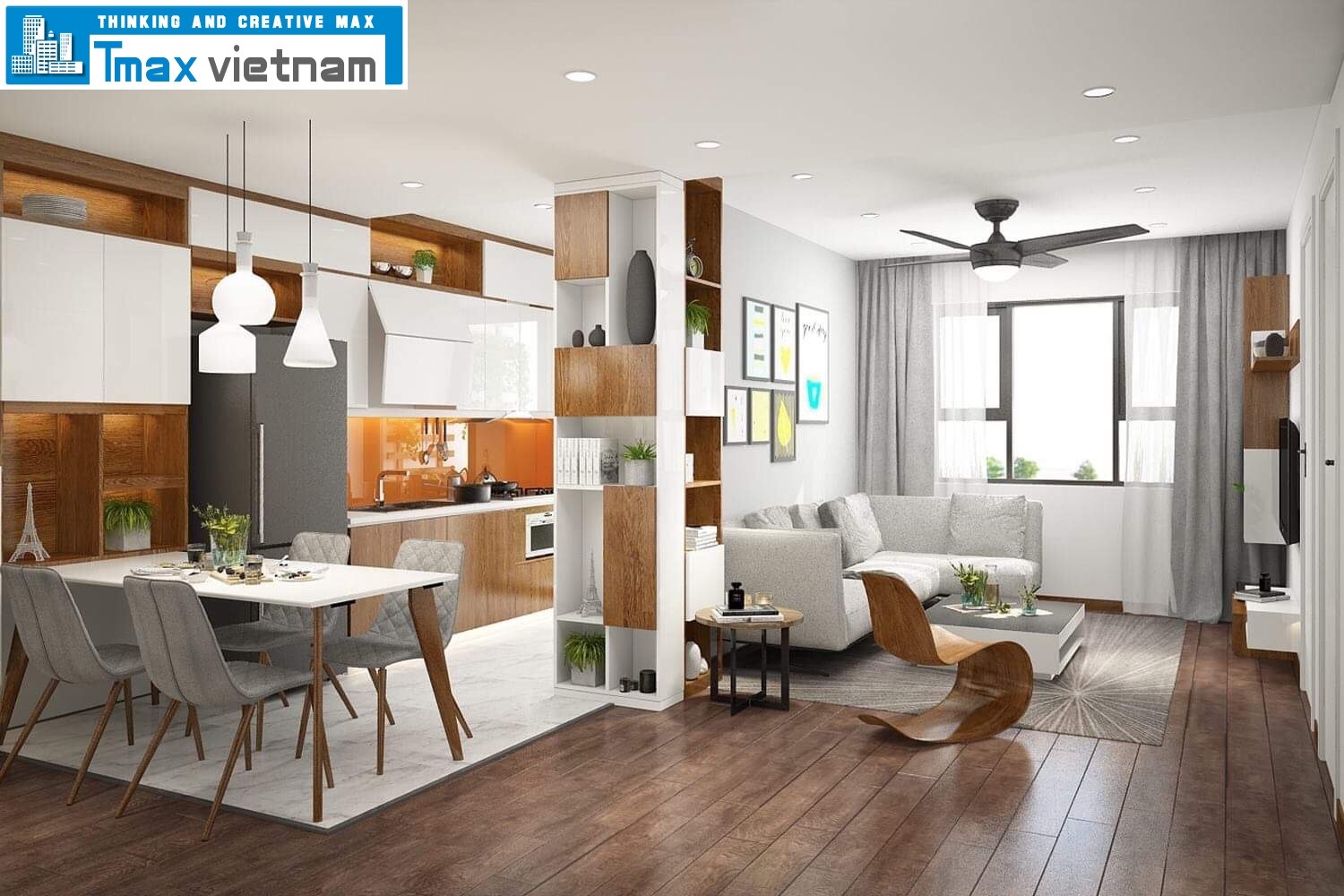 Báo giá 20+ Mẫu thiết kế nội thất chung cư 60m2 đẹp nhất HN, TPHCM